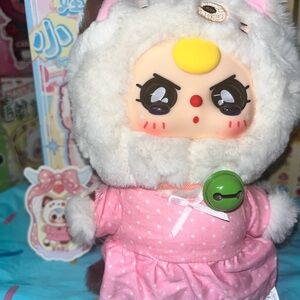 Baby Three BB3 Kitten Wardrobe White Cat Plush Pendant w Special Crying eyes